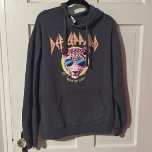 Def Leppard Rock of Ages Blue Hoodie Size Medium
